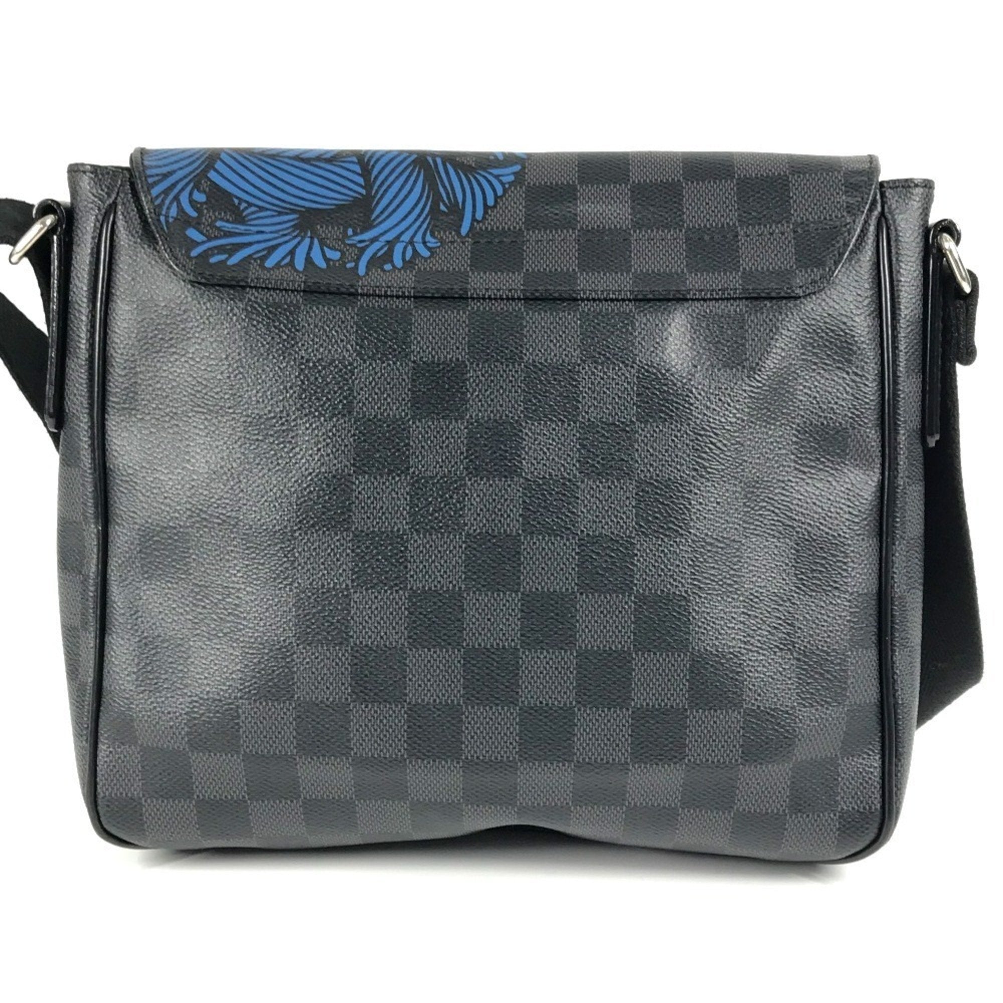 Louis Vuitton Black Blue Damier Graphite Messenger Bag Shoulder Bag