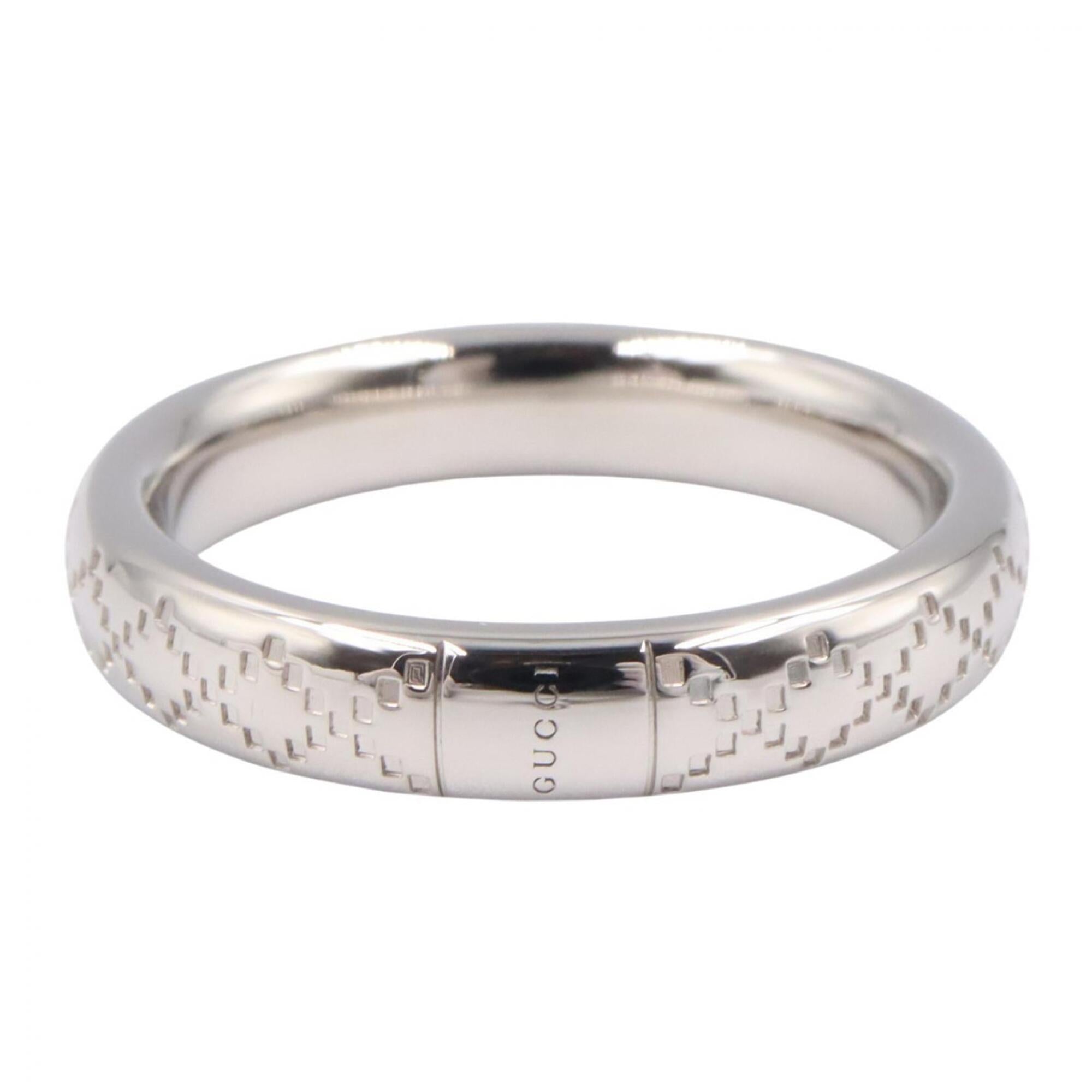 Gucci Silver Clear White Gold (18K) Band Ring (Pre-Owned)