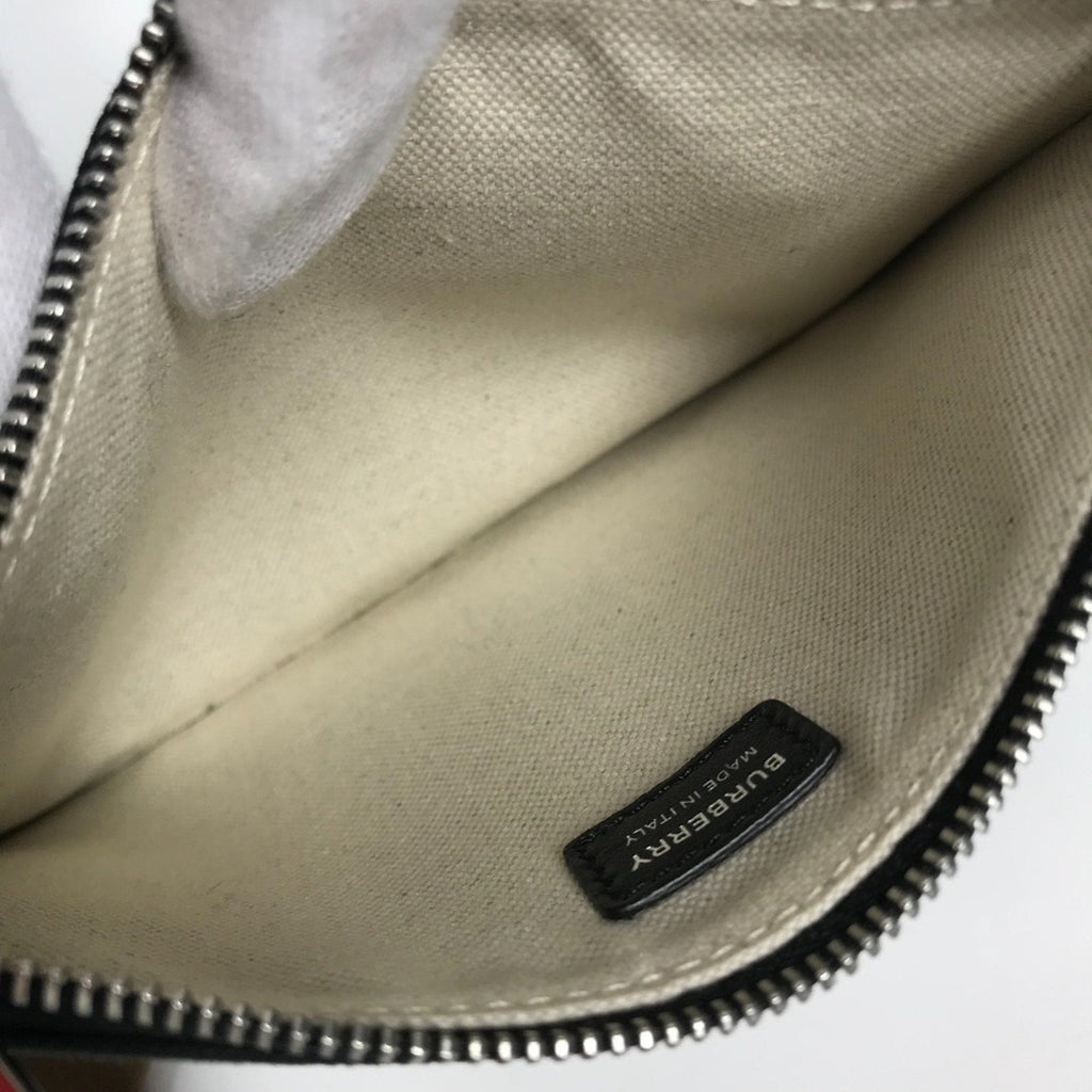 Burberry Black White Canvas Coin Purse/Coin Case
