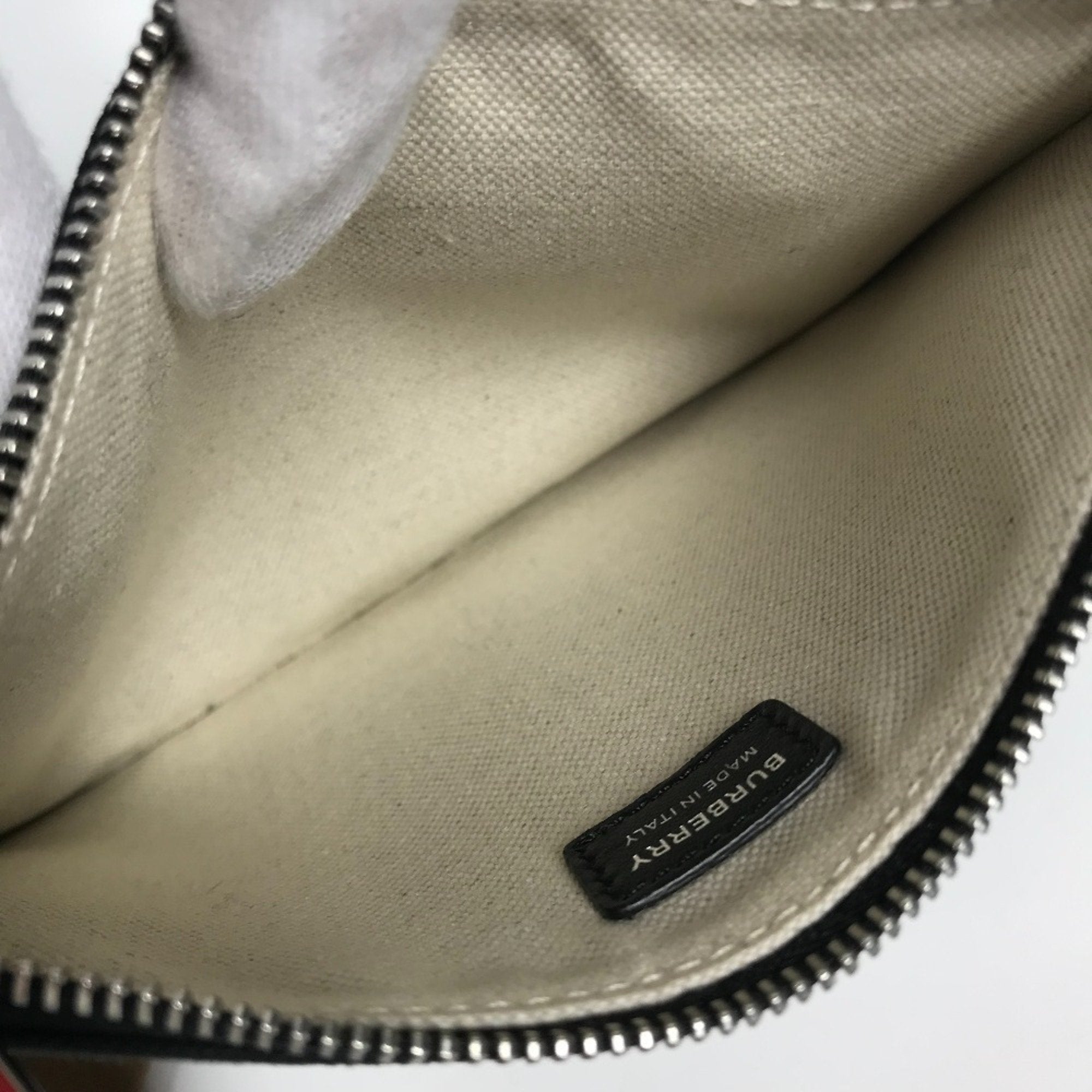 Burberry Black White Canvas Coin Purse/Coin Case