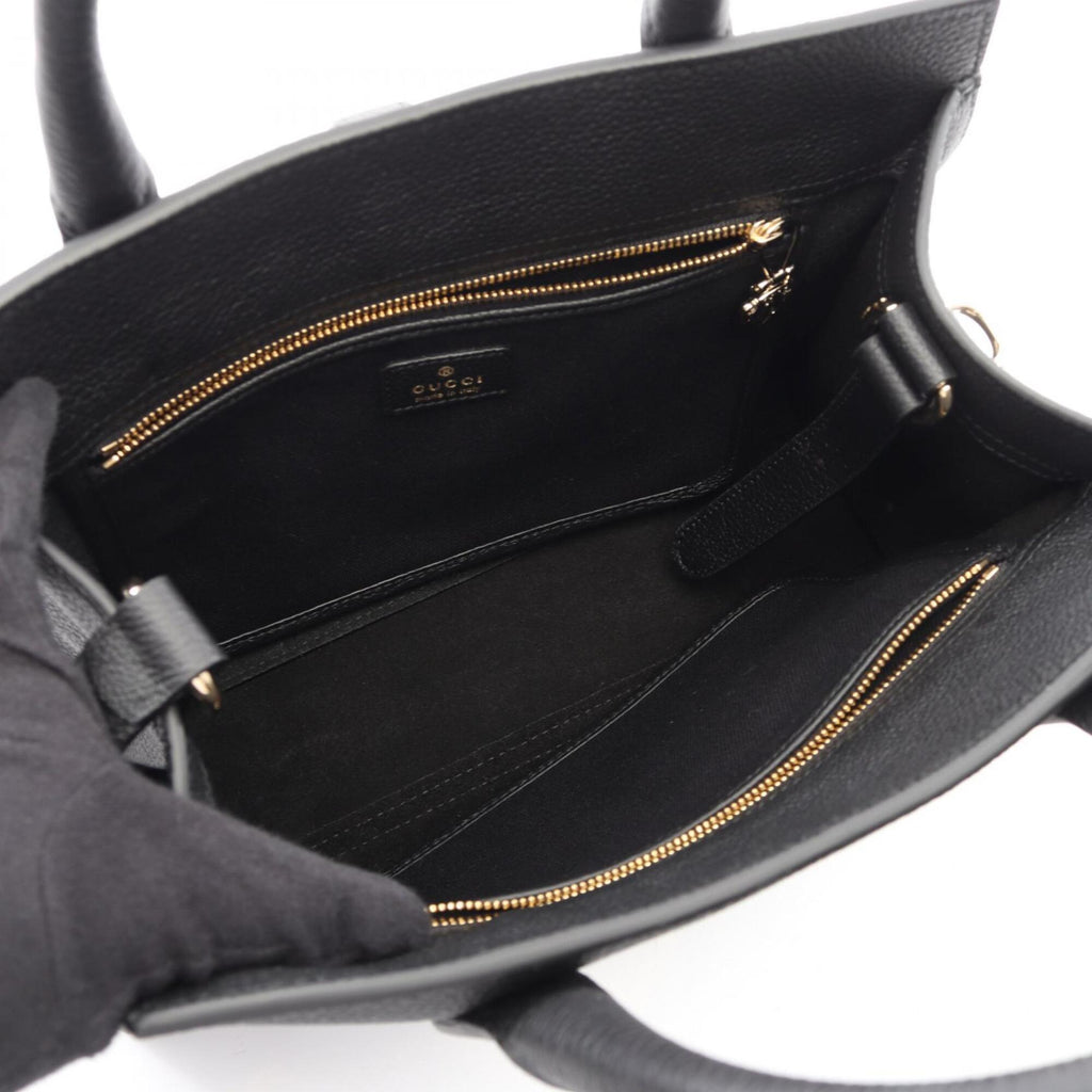 Gucci Black Leather Handbag Tote Bag (Pre-Owned)