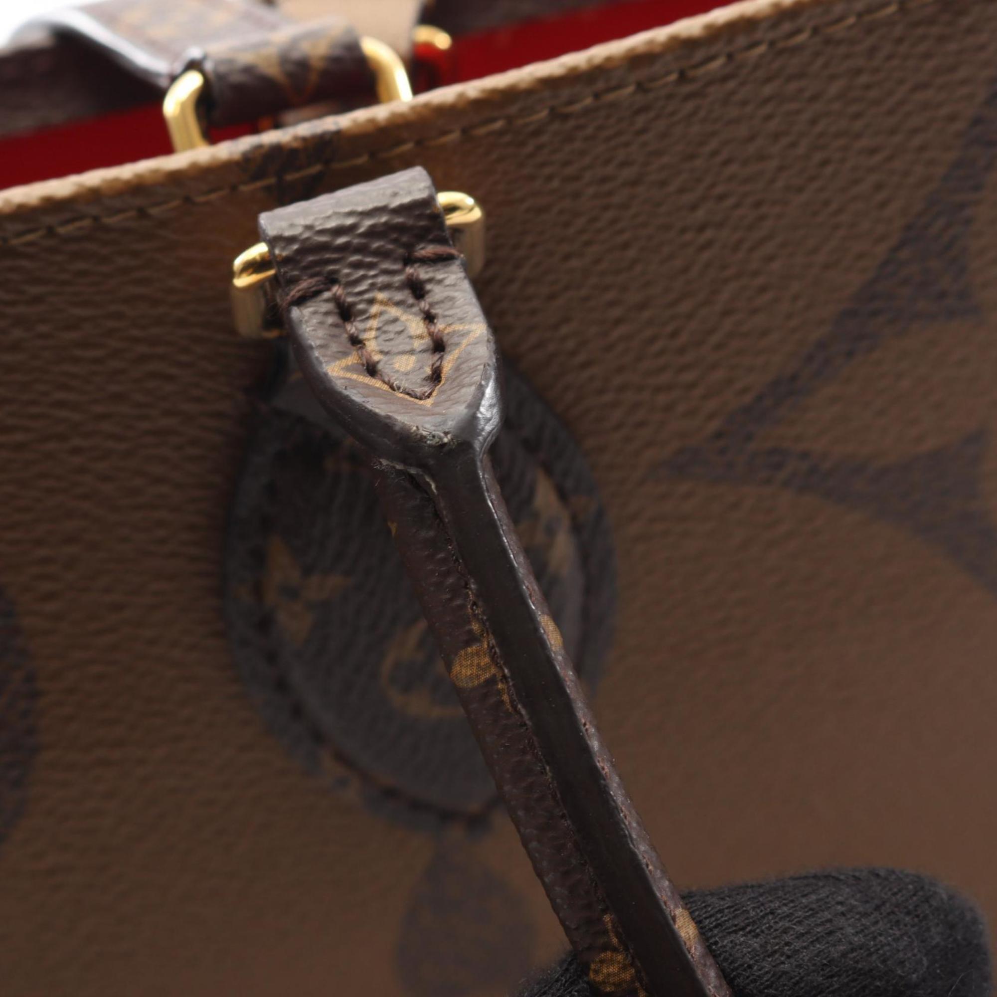 Louis Vuitton Beige Brown Monogram Coated Canvas Tote Bag