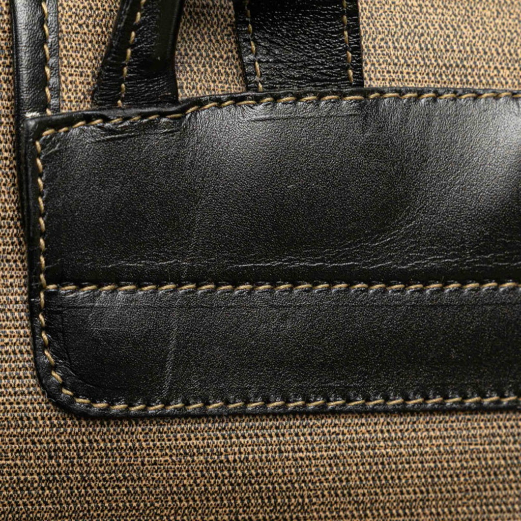 Fendi Zucchino Black Grayish Zucchino Pvc Leather Backpack