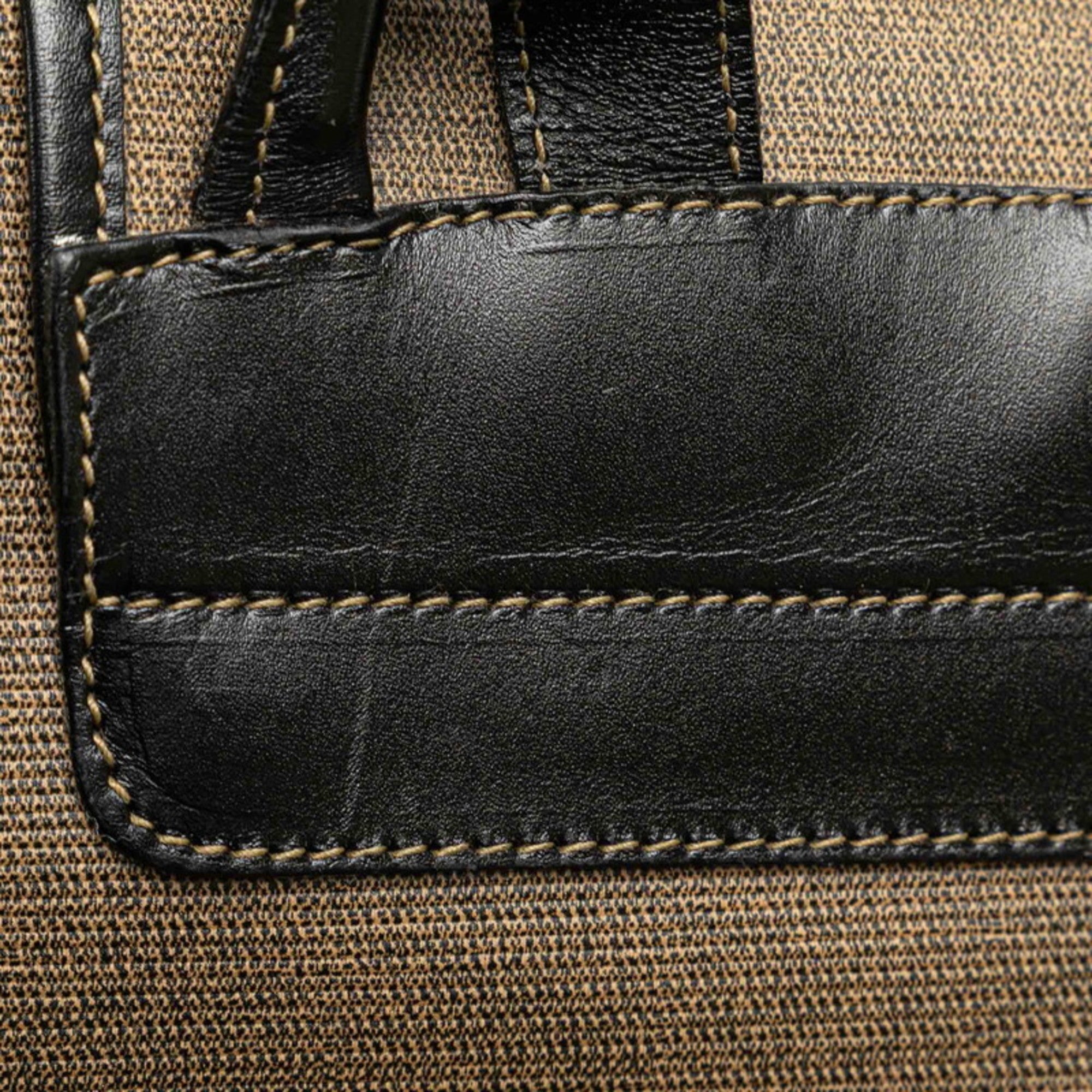 Fendi Zucchino Black Grayish Zucchino Pvc Leather Backpack