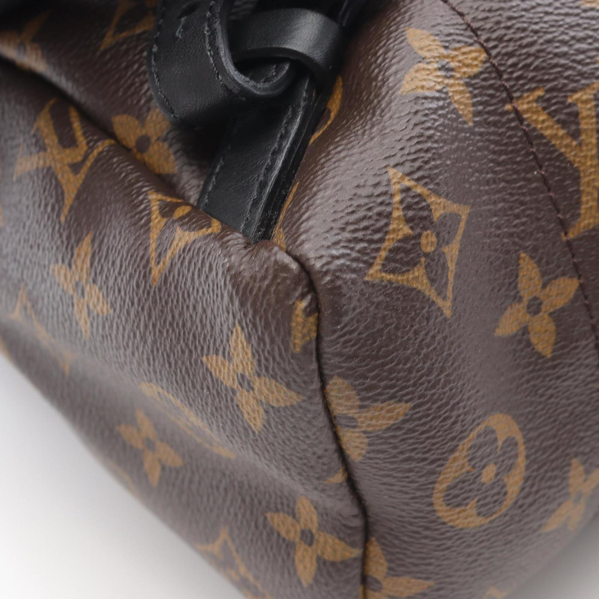 Louis Vuitton Black Brown Coated Canvas Leather Backpack