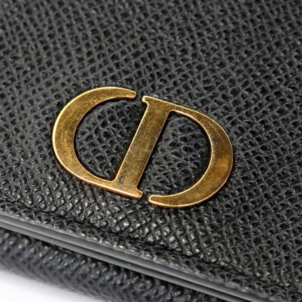 Christian Dior Black Leather Wallet (Tri-Fold) (Pre-Owned)