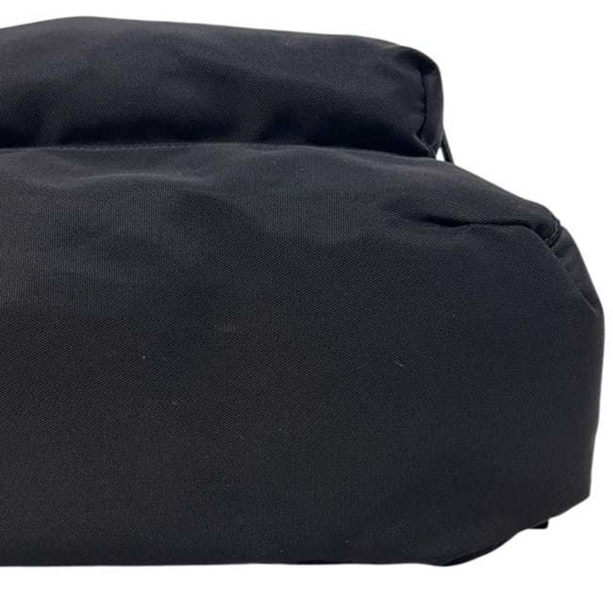 Balenciaga Black Canvas Leather Backpack