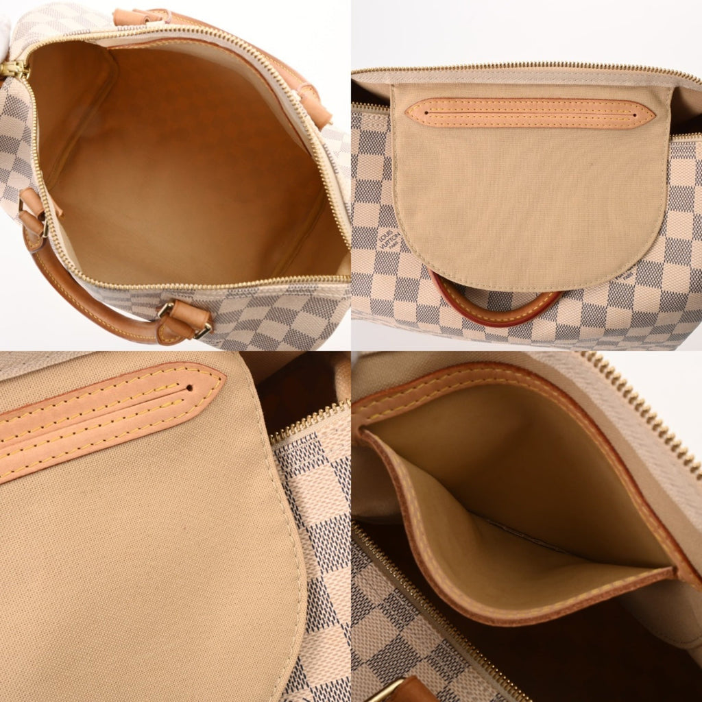 Louis Vuitton White Damier Azur Canvas Handbag