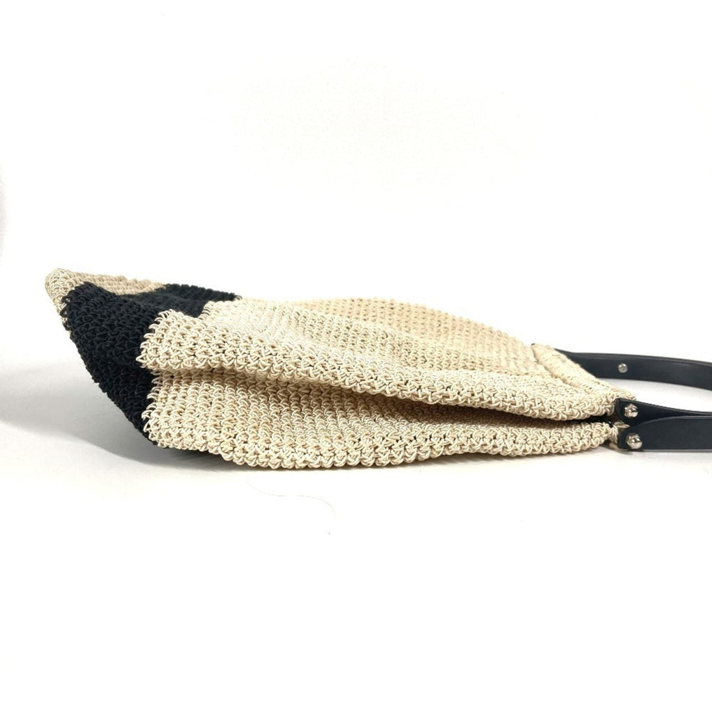 Chanel Beige Black Mesh Handbag