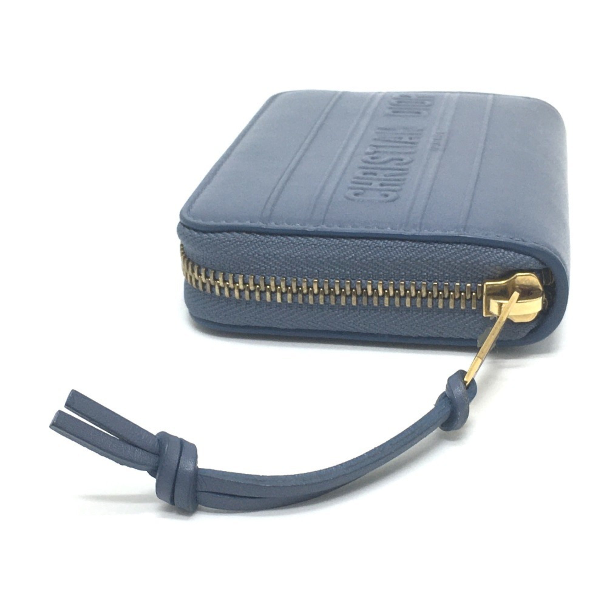 Christian Dior Blue Leather Coin Purse/Coin Case (Pre-Owned)