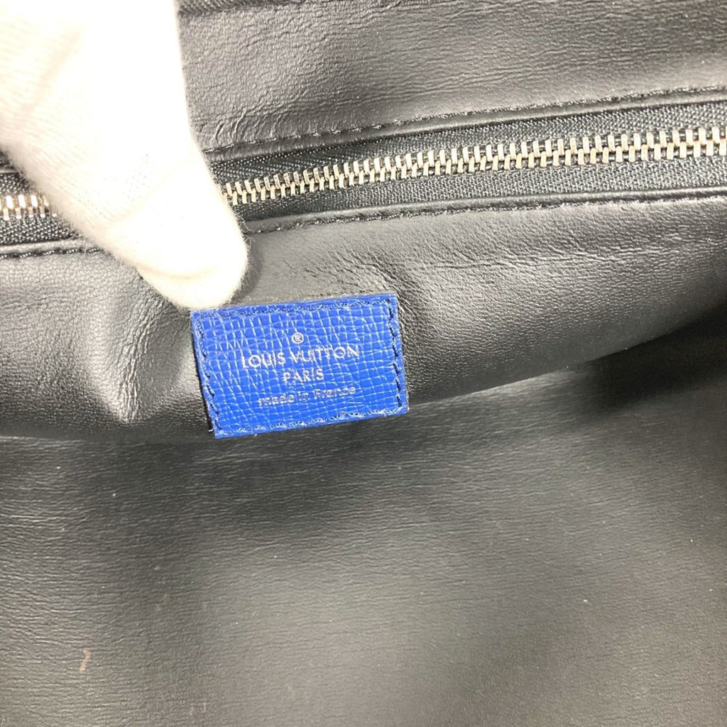 Louis Vuitton Blue Taiga Leather Monogram Canvas Leather Clutch Bag Handbag Pouch