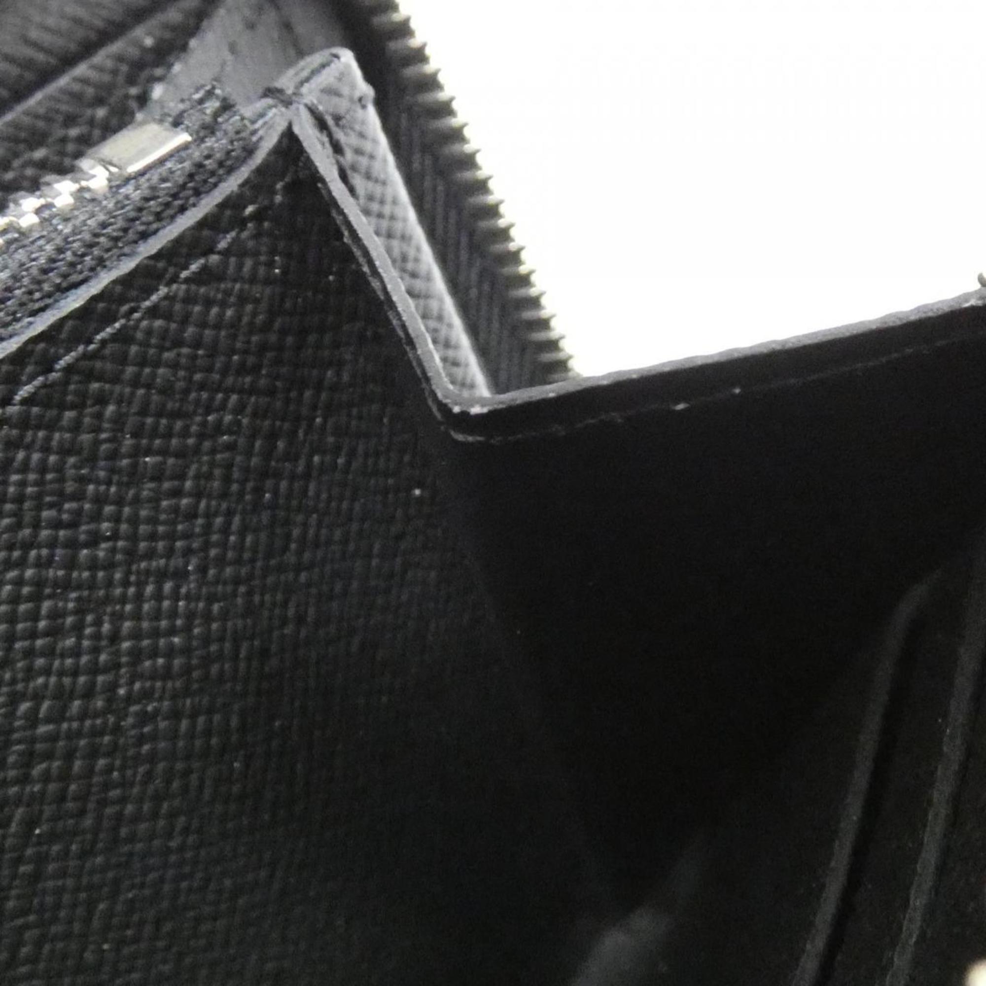 Louis Vuitton Black Leather Long Wallet