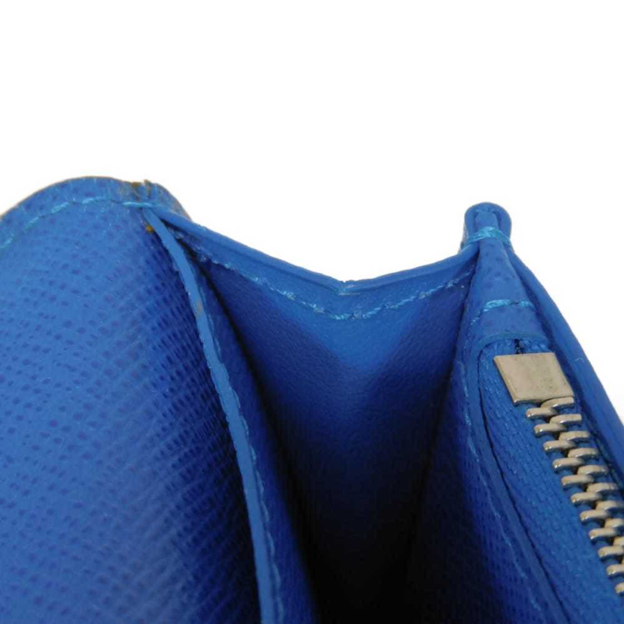 Louis Vuitton Black Blue Noir Taiga Leather Long Wallet