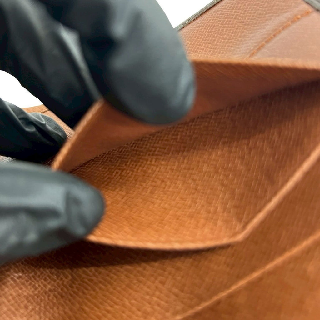 Louis Vuitton Brown Leather Pvc Wallet (Tri-Fold)