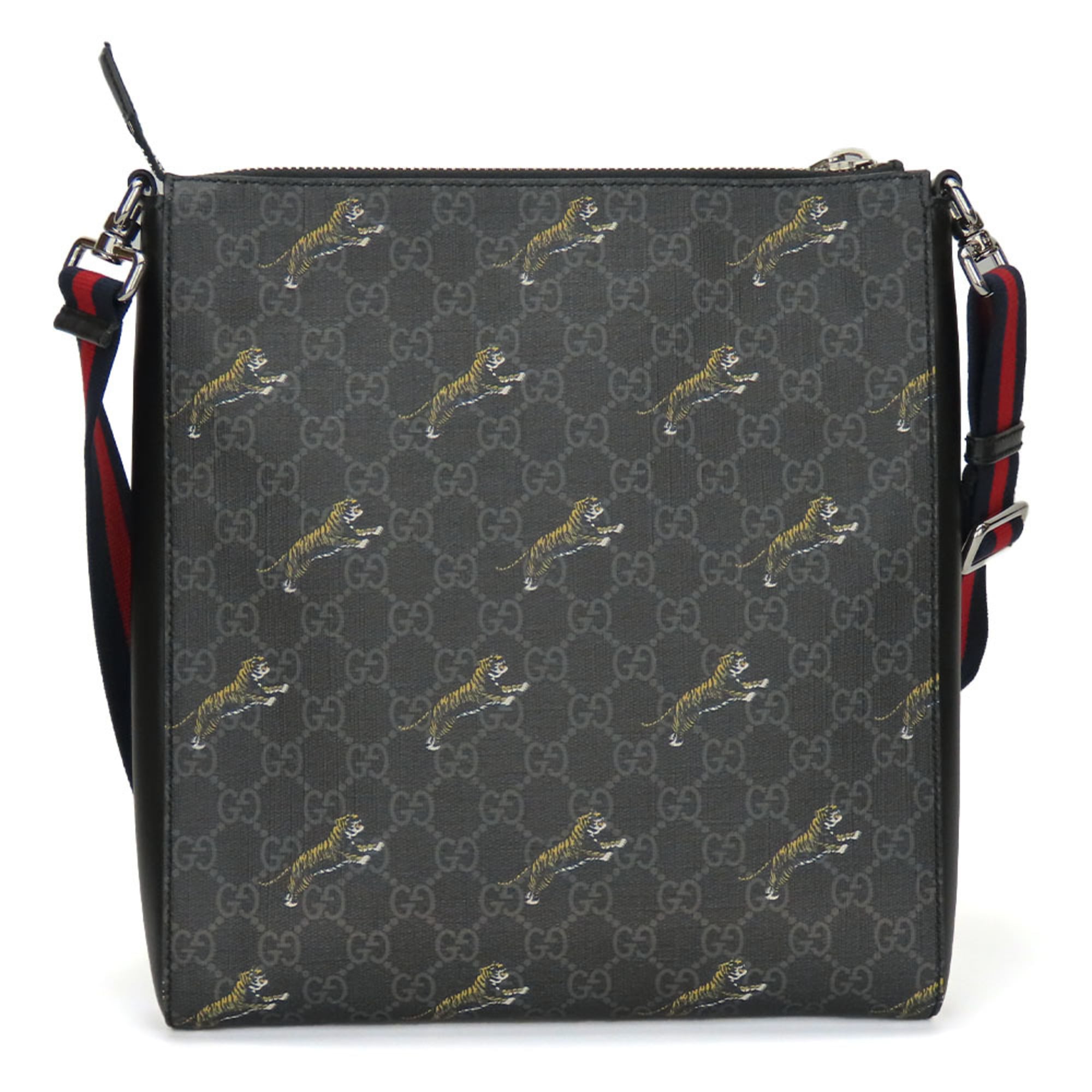 Gucci Black Gray Gg Supreme Shoulder Bag (Pre-Owned)