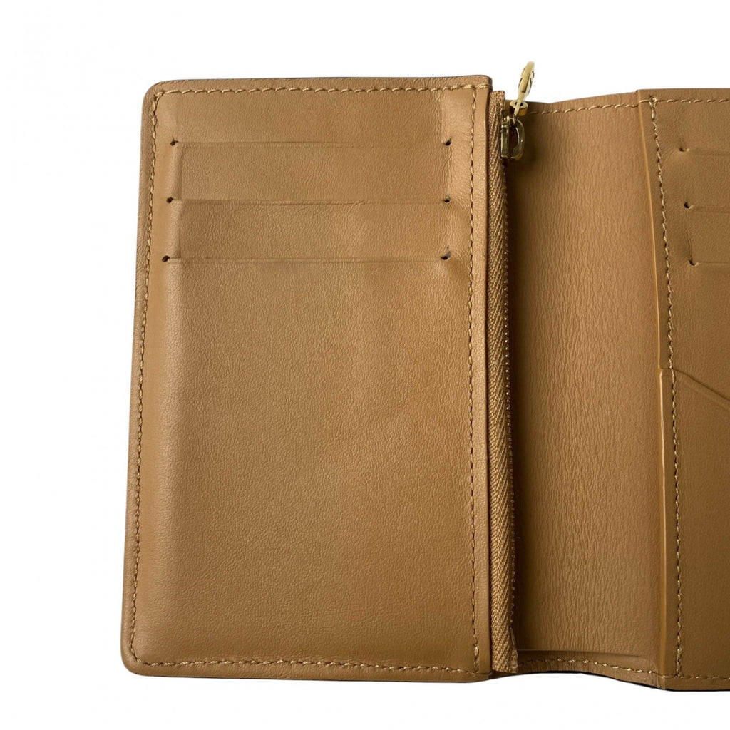 Louis Vuitton Beige Black Leather Wallet