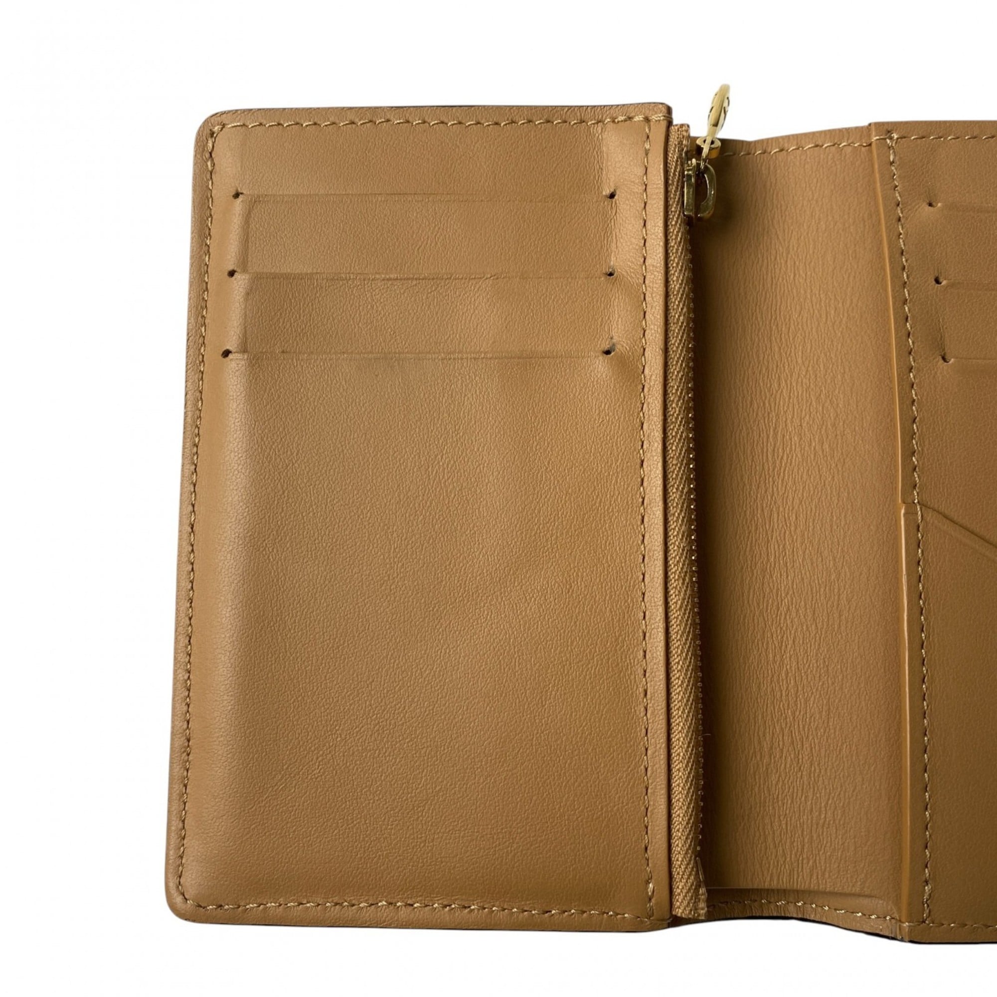 Louis Vuitton Beige Black Leather Wallet