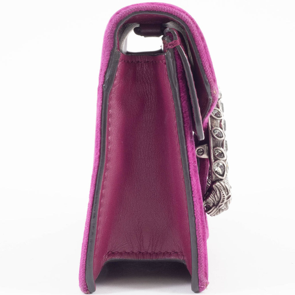 Gucci Purple Velvet Leather Shoulder Bag (Pre-Owned)