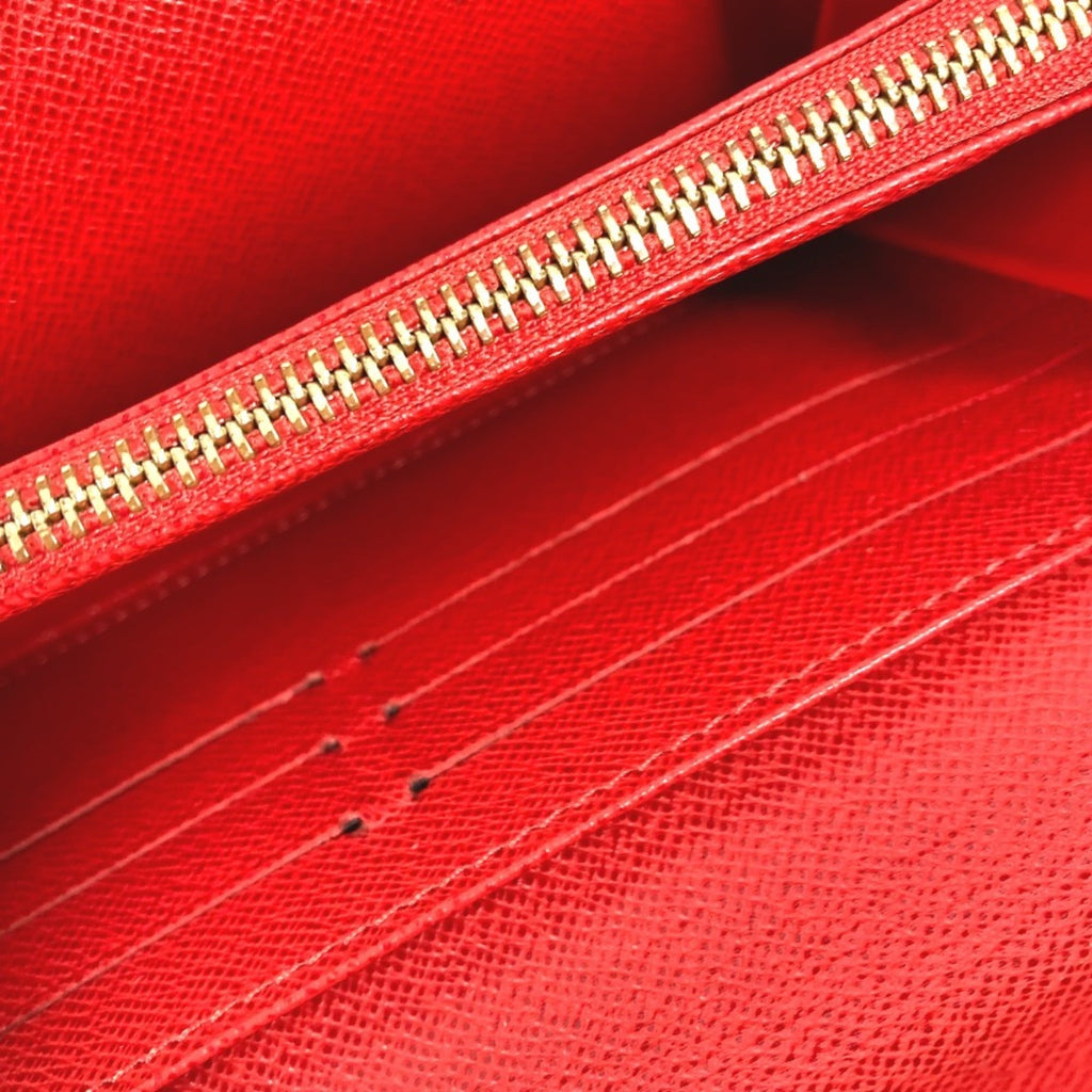 Louis Vuitton Brown Red Color Canvas Monogram Long Wallet (Tri-Fold)