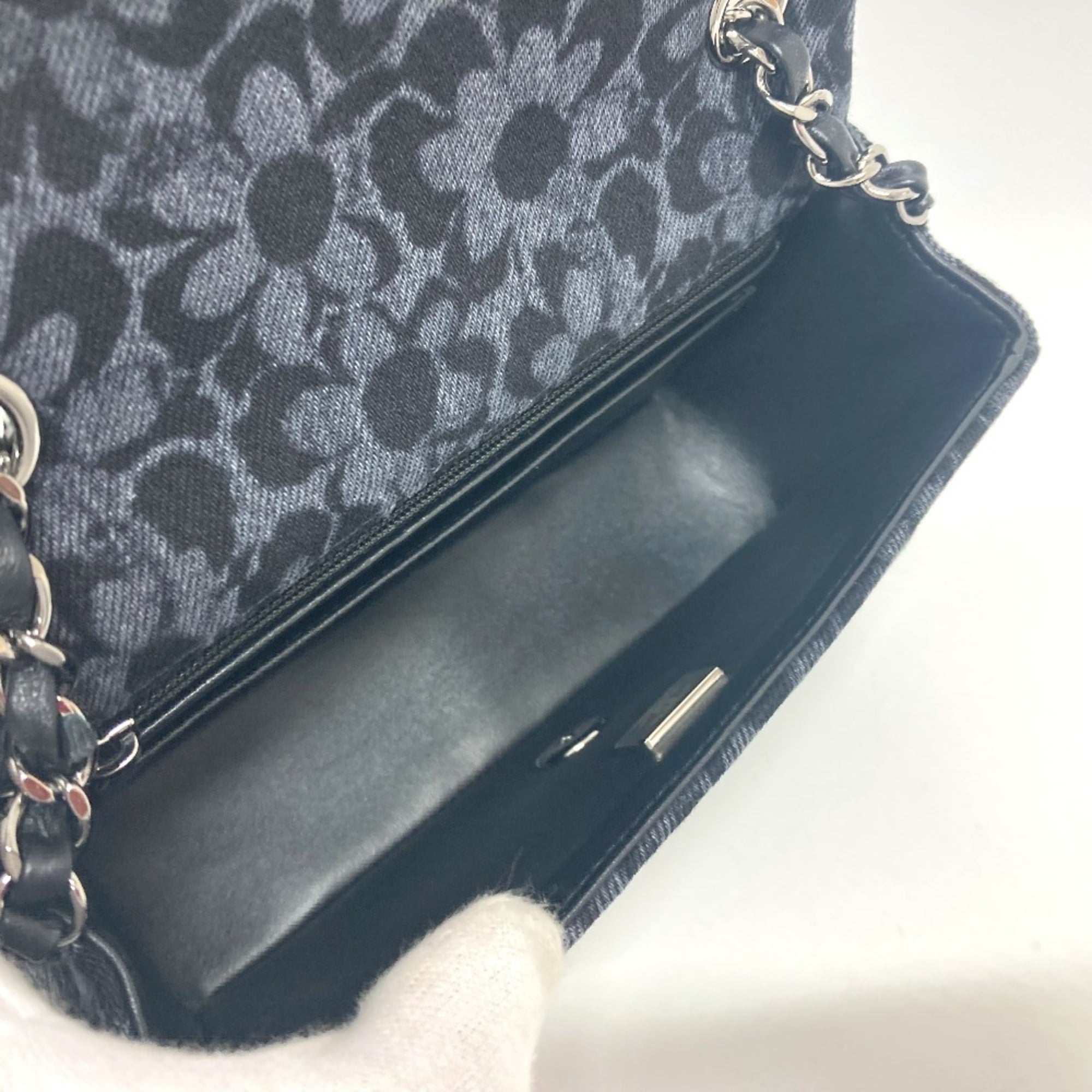 Chanel Black Denim Shoulder Bag