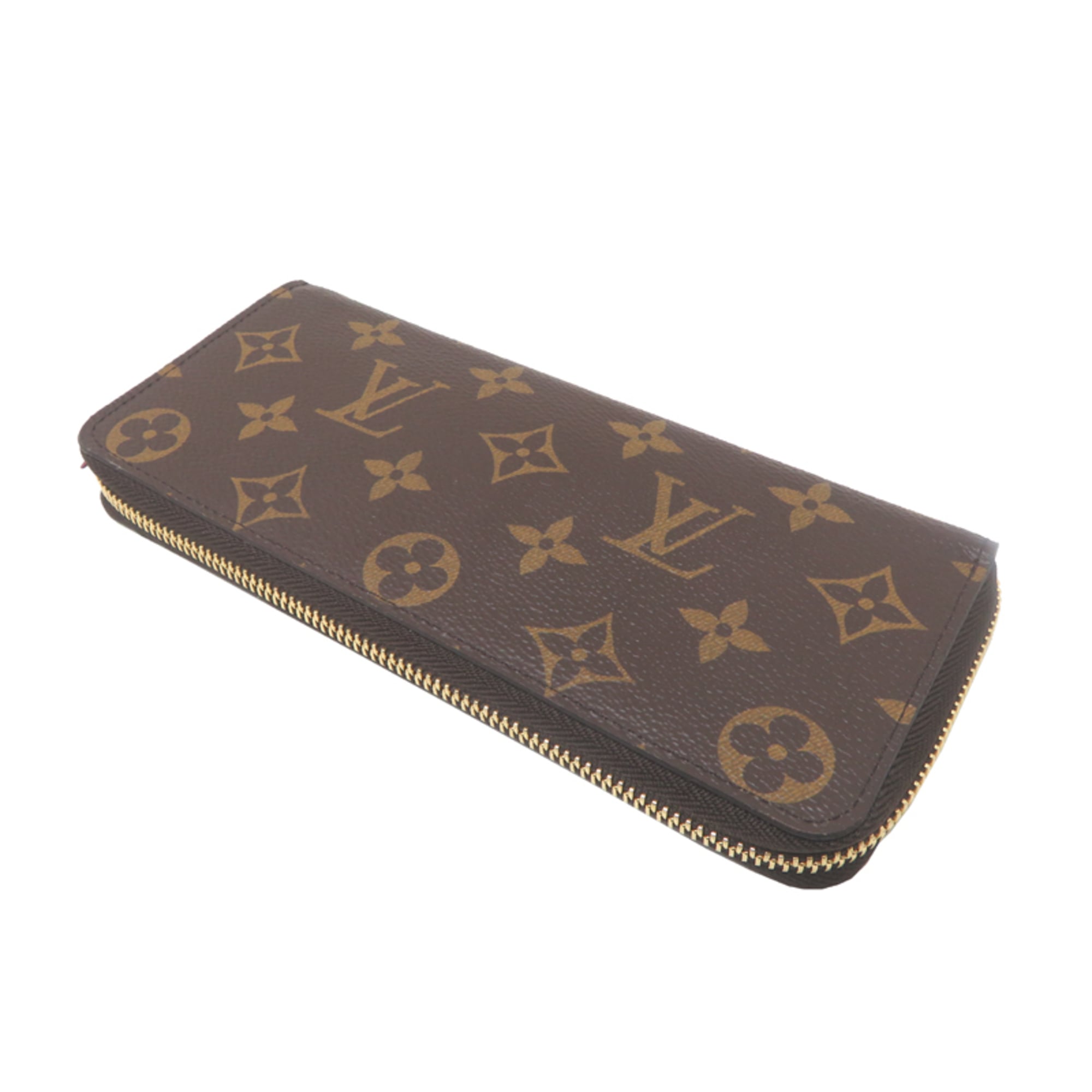 Louis Vuitton Brown Fuchsia Monogram Long Bill Wallet