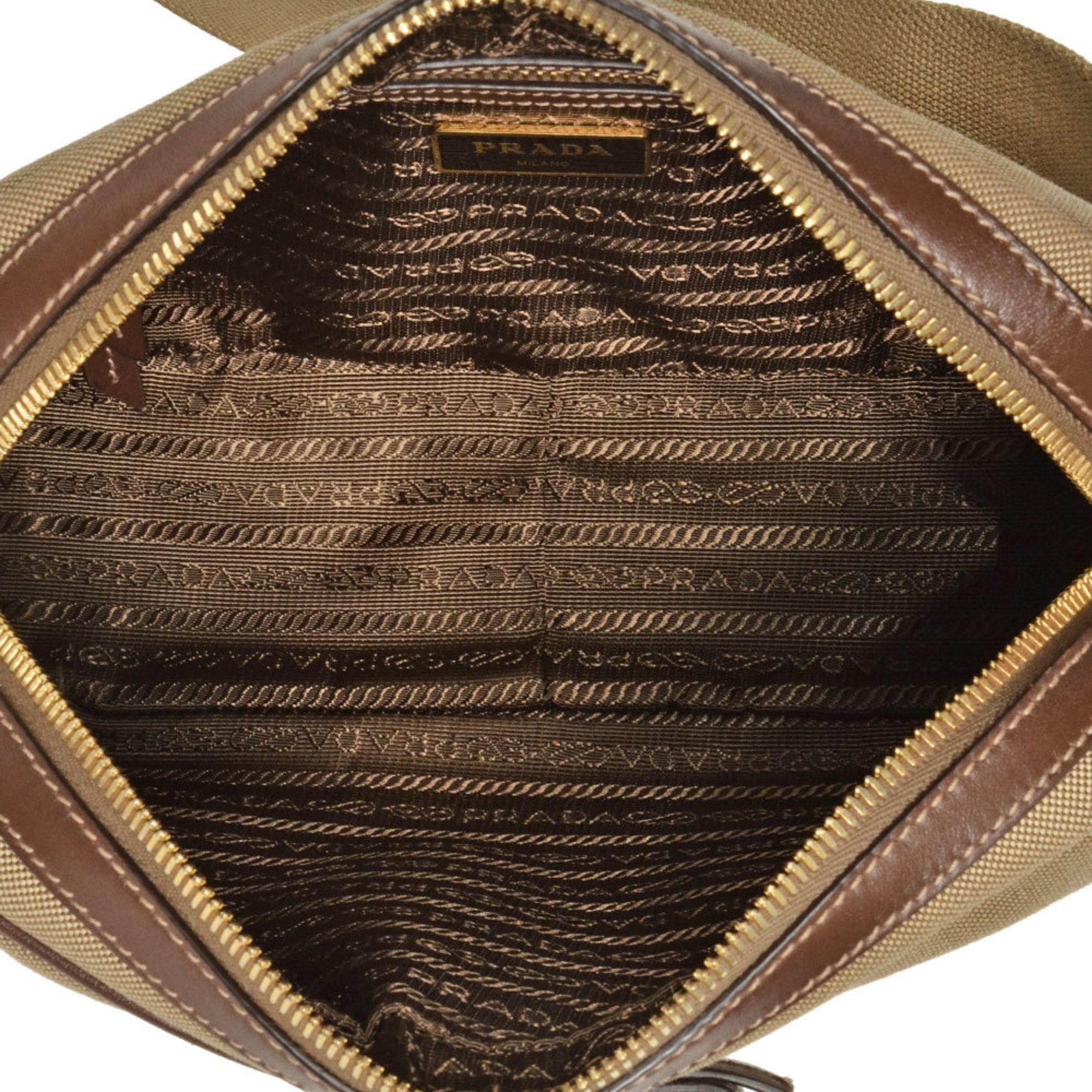 Prada Beige Jacquard Shoulder Bag