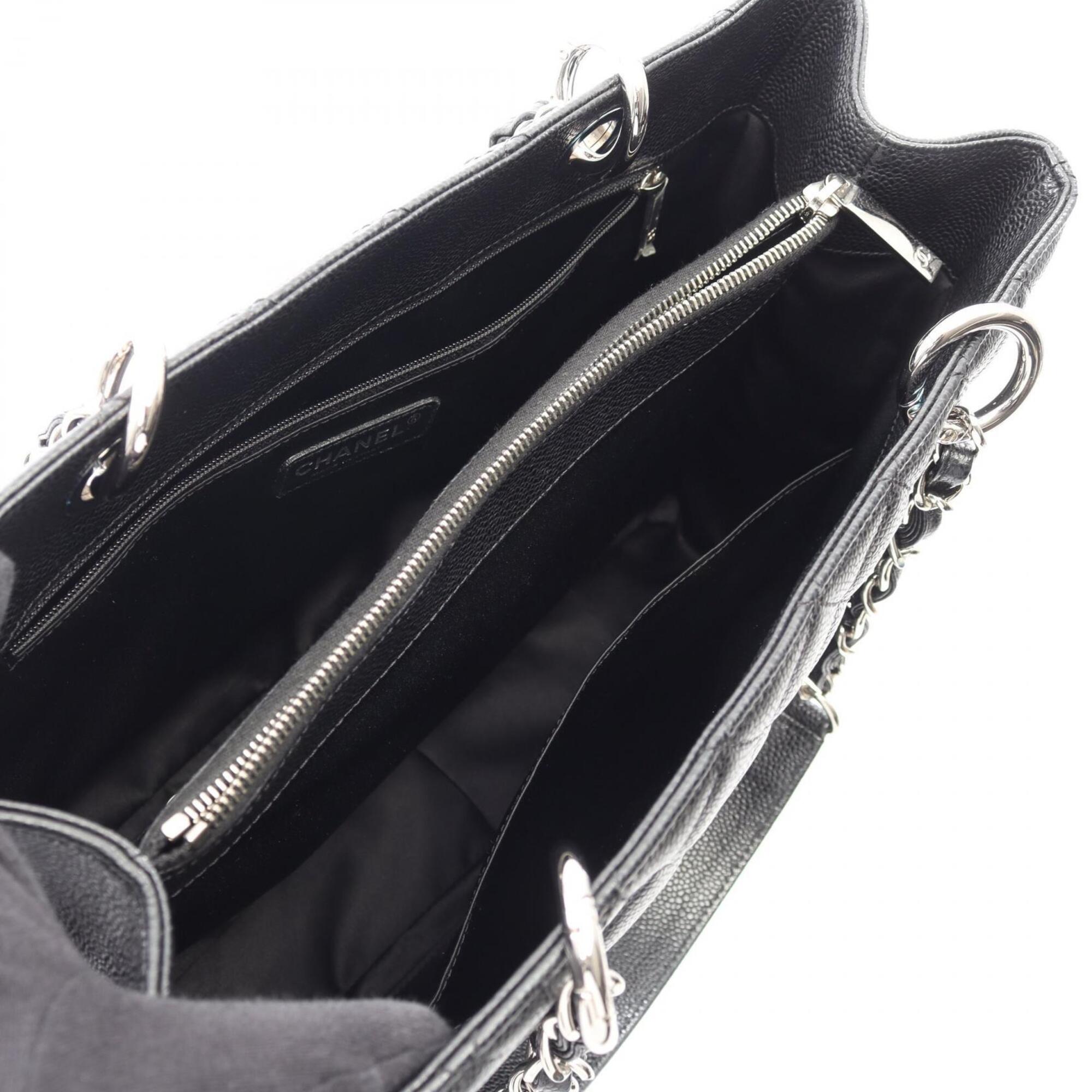 Chanel Black Grained Calfskin Handbag Tote Bag