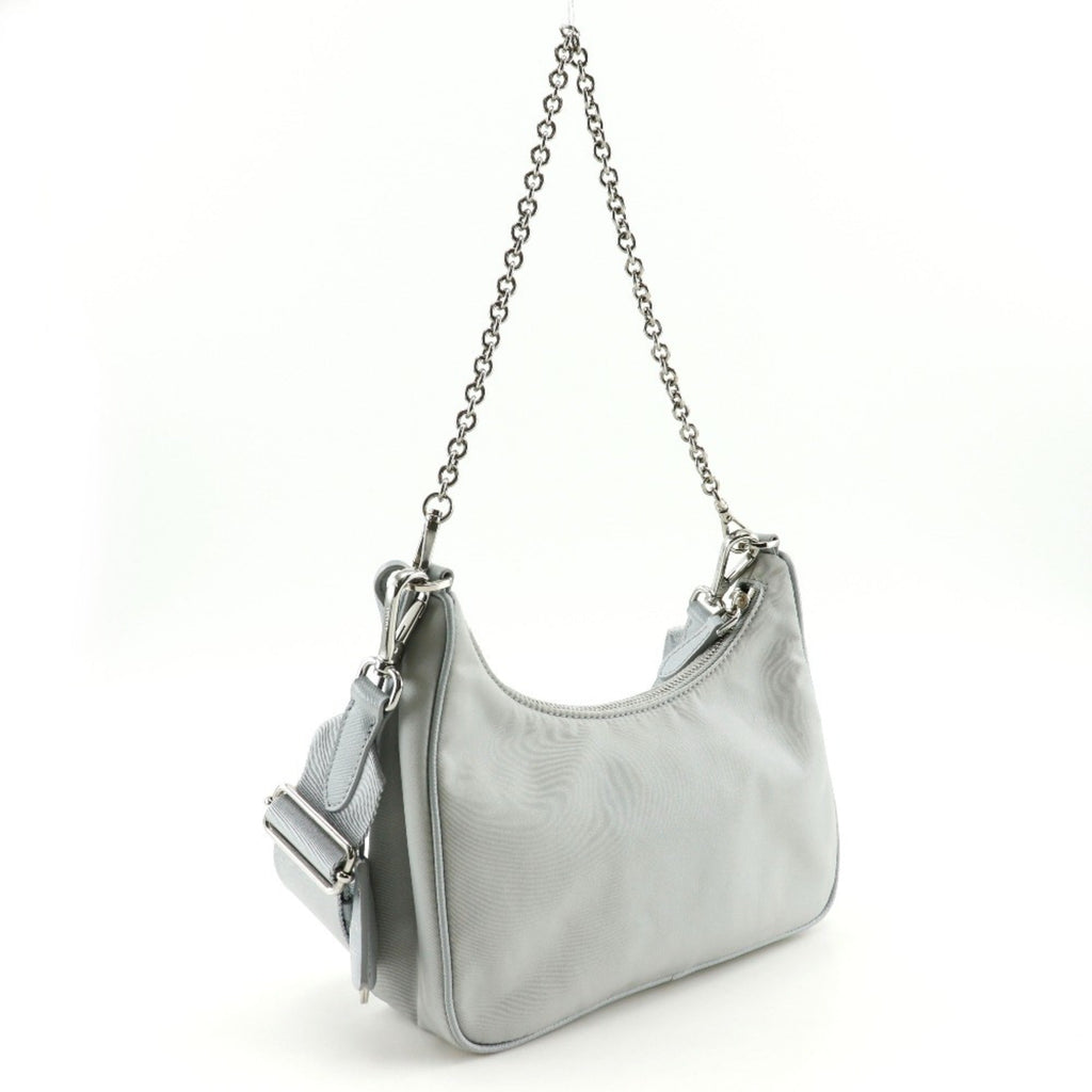 Prada Gray Nylon Shoulder Bag