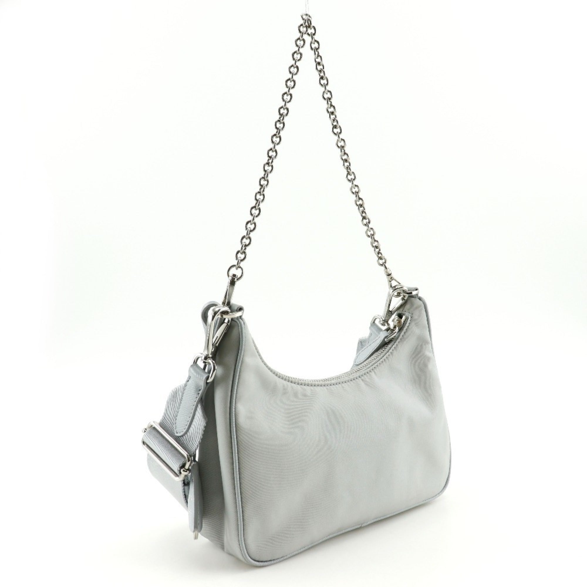 Prada Gray Nylon Shoulder Bag