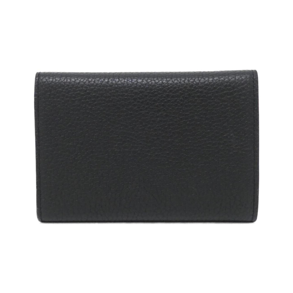 Louis Vuitton Black Hot Pink Leather Middle Wallet (Tri-Fold)
