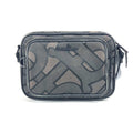 Burberry Black Gray Nylon Canvas Pochette Shoulder Bag