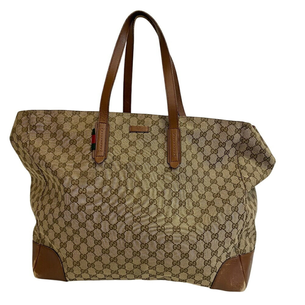 Gucci Brown Canvas Tote Bag (Pre-Owned)