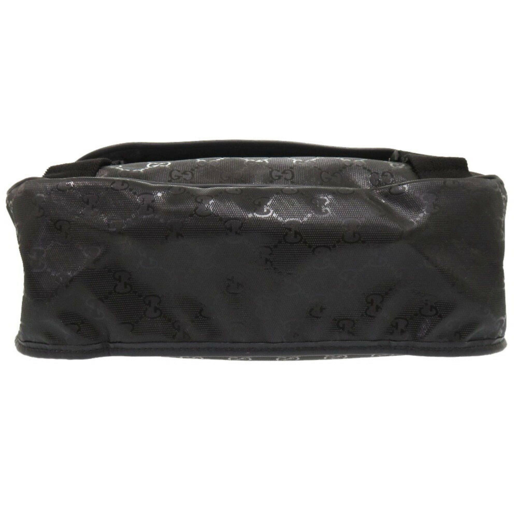 Gucci Black Coated Canvas Pvc Messenger Bag Shoulder Bag (Pre-Owned)