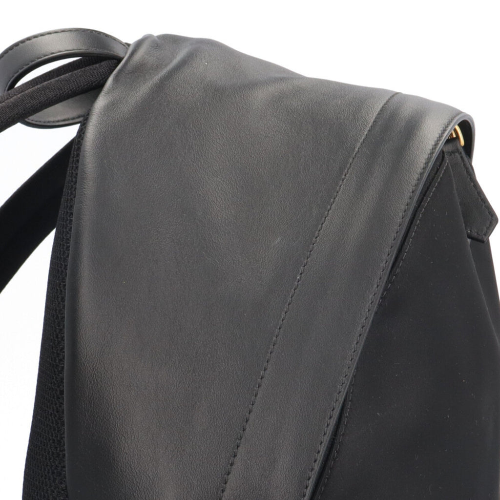 Fendi Black Nylon Leather Backpack