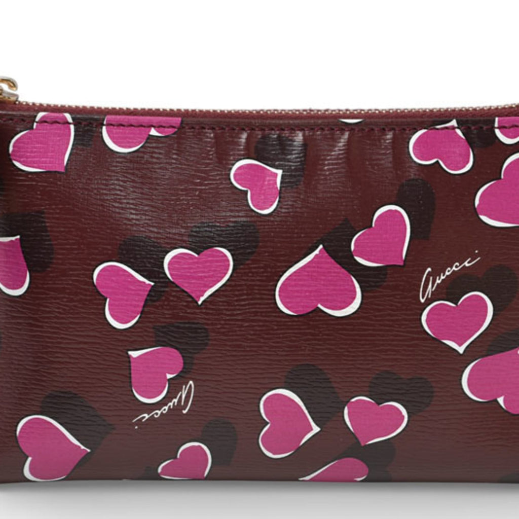 Gucci Bordeaux Pink Leather Pouch (Pre-Owned)
