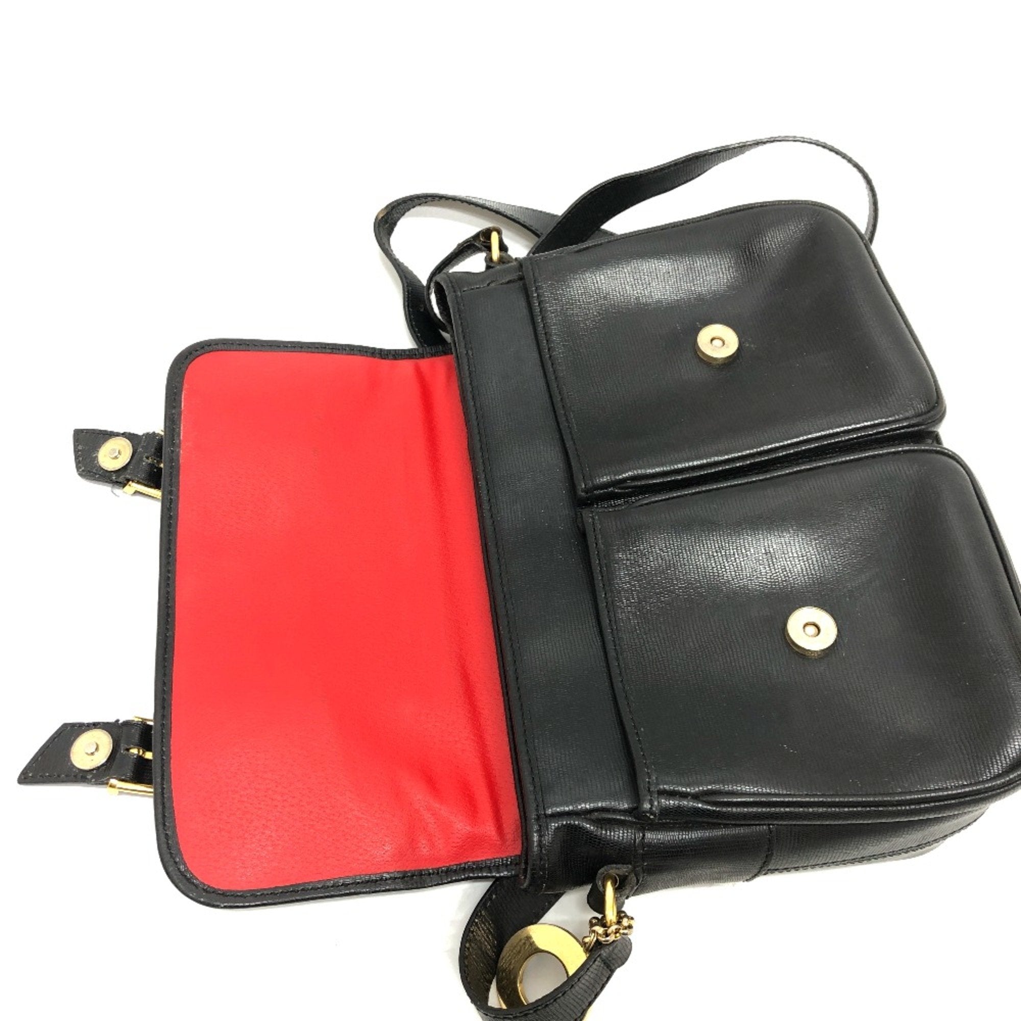 Celine Black Leather Shoulder Bag