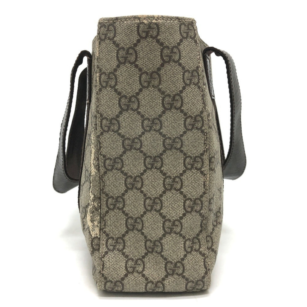 Gucci Beige Dark Brown Gg Supreme Canvas Handbag Tote Bag (Pre-Owned)