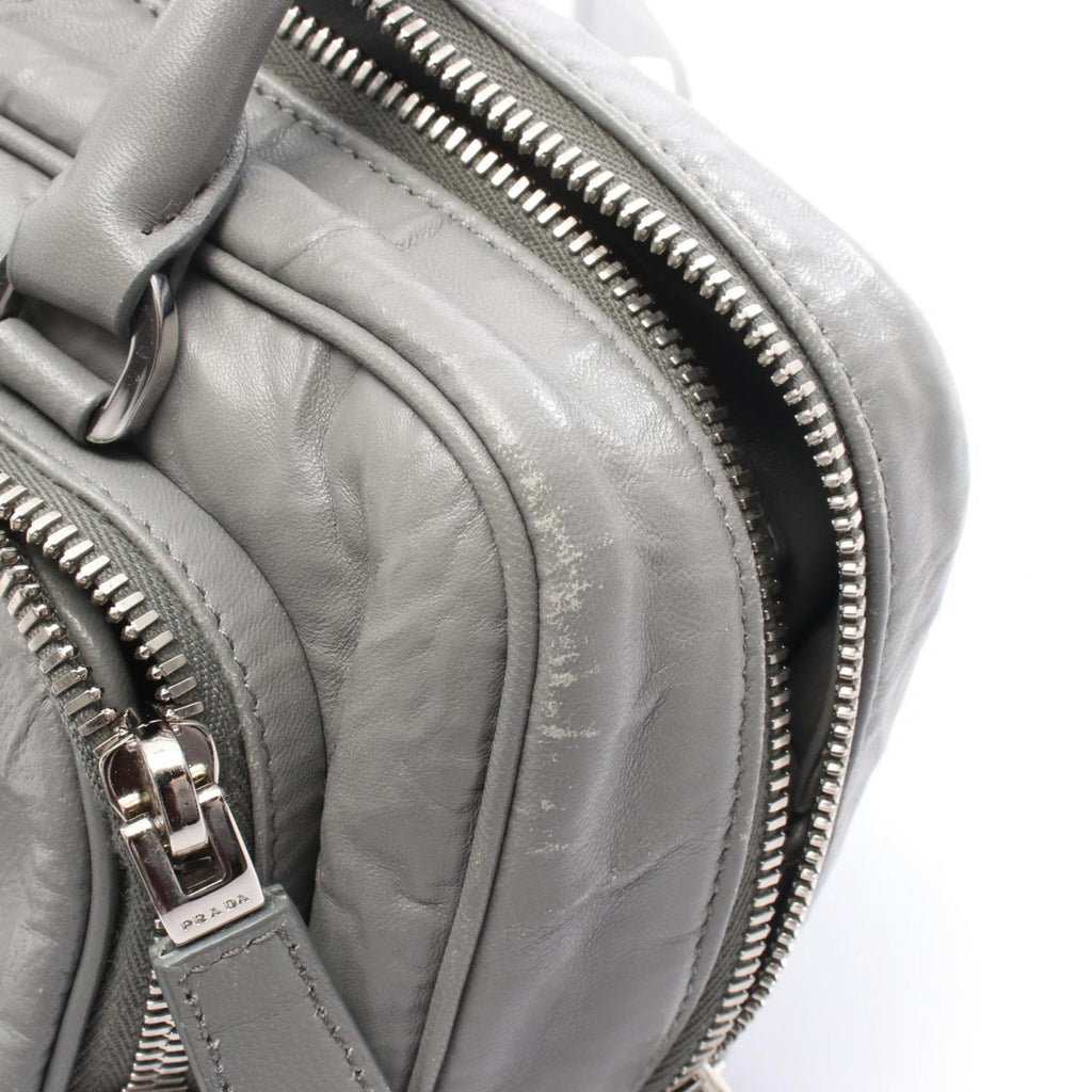 Prada Gray Leather Handbag