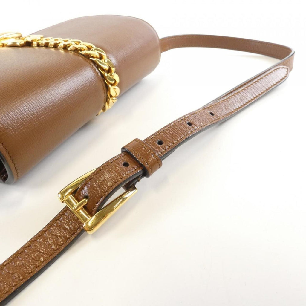 Gucci Brown Leather Shoulder Bag (Pre-Owned)