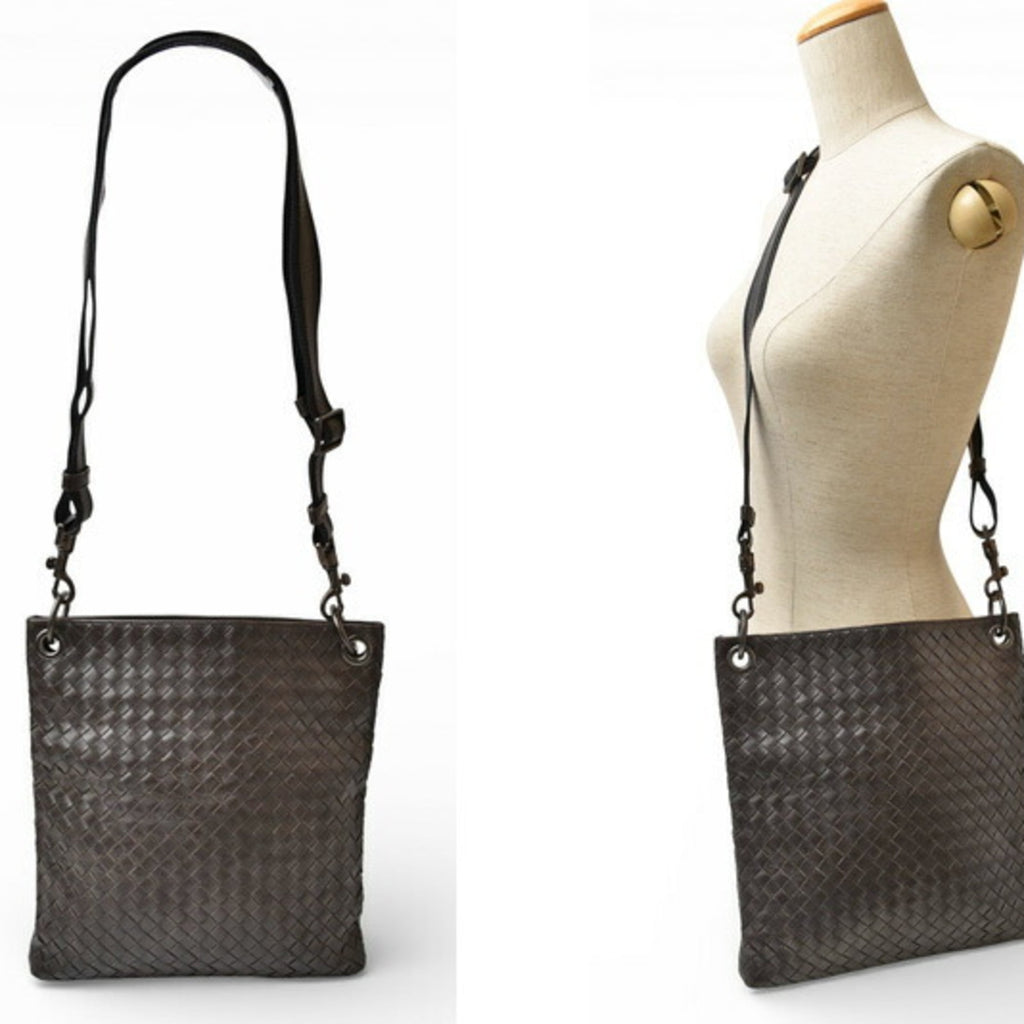 Bottega Veneta Dark Brown Leather Shoulder Bag