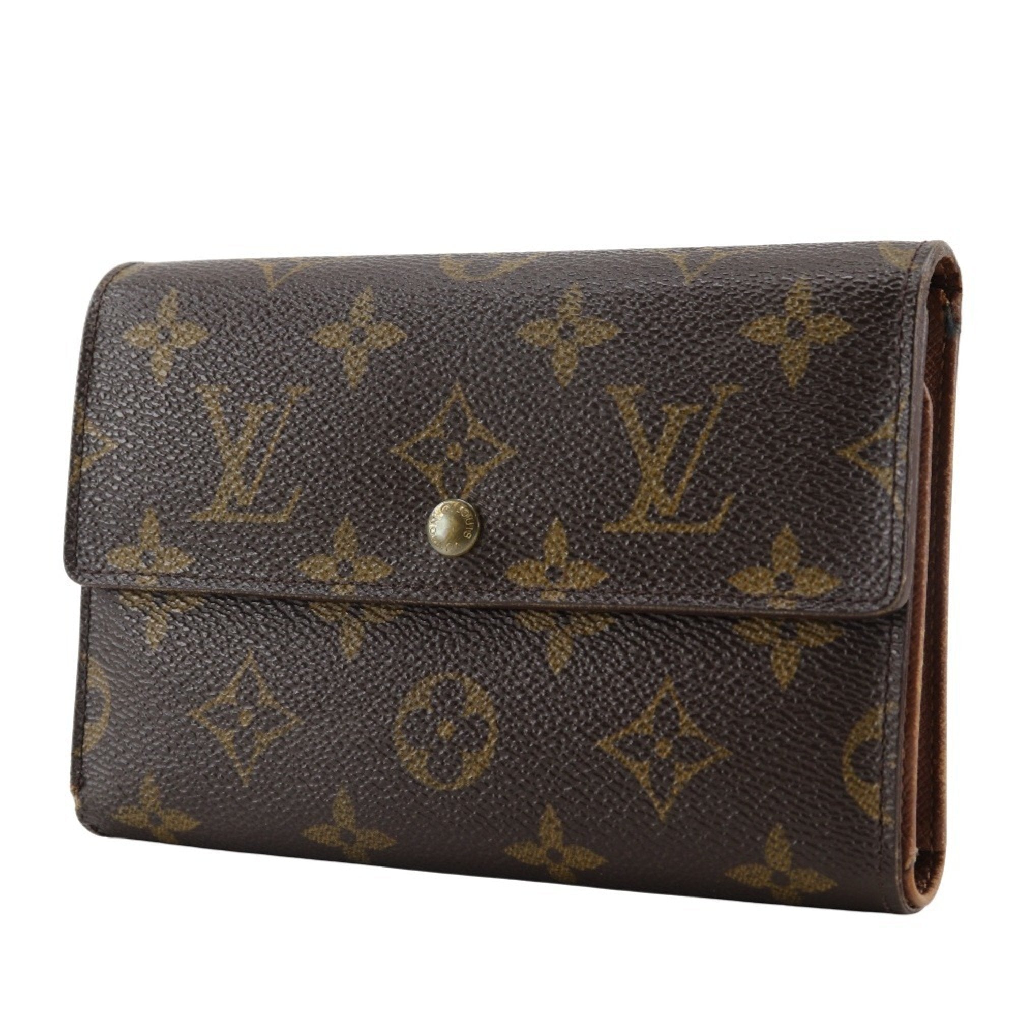 Louis Vuitton Brown Monogram Canvas Wallet (Tri-Fold)