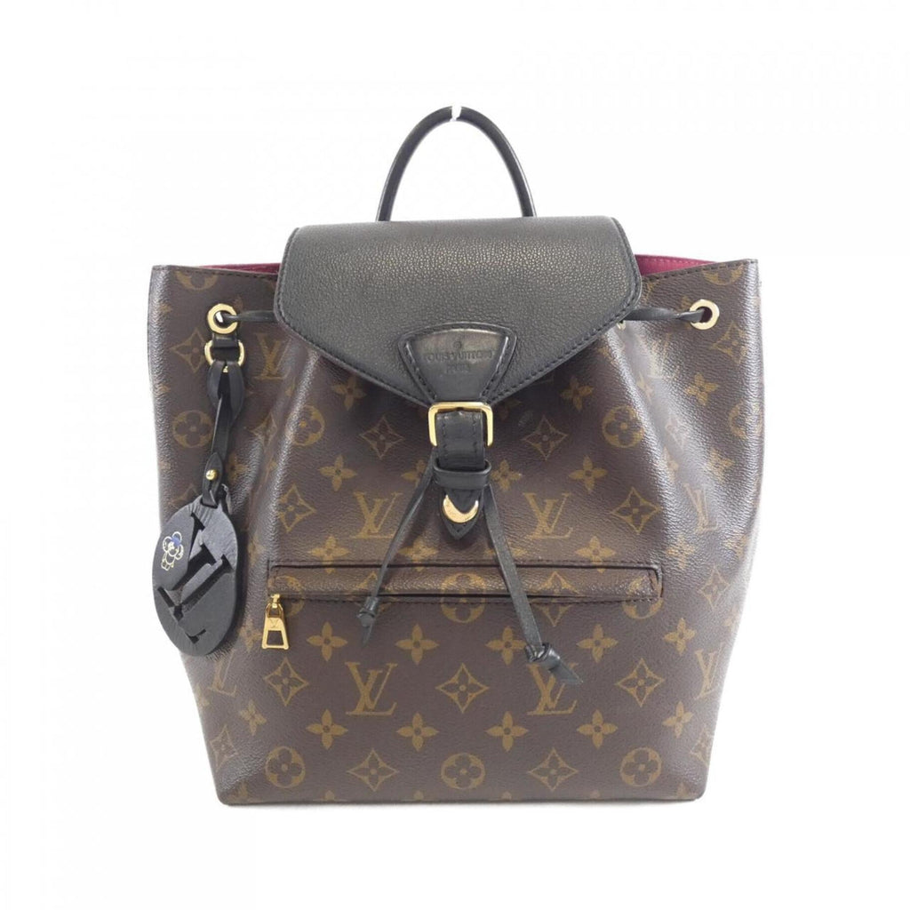 Louis Vuitton Black Marron Coated Canvas Leather Backpack