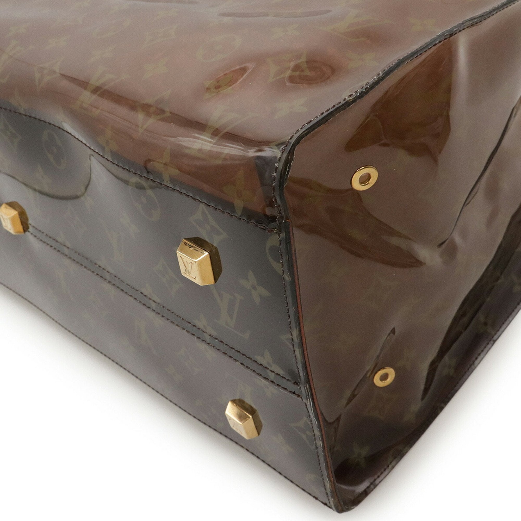 Louis Vuitton Brown Clear Vinyl Leather Beach Bag Shoulder Bag Tote Bag