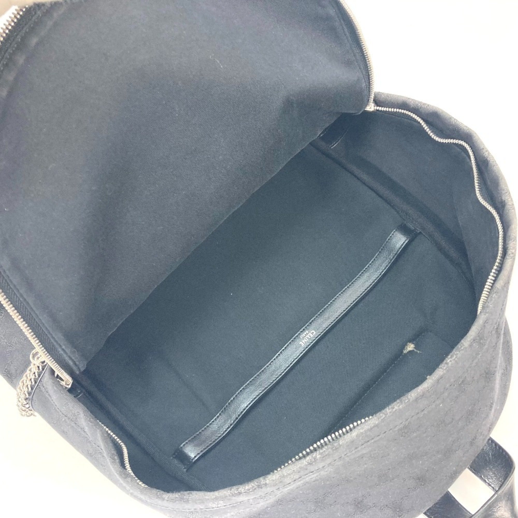 Celine Black Canvas Leather Backpack
