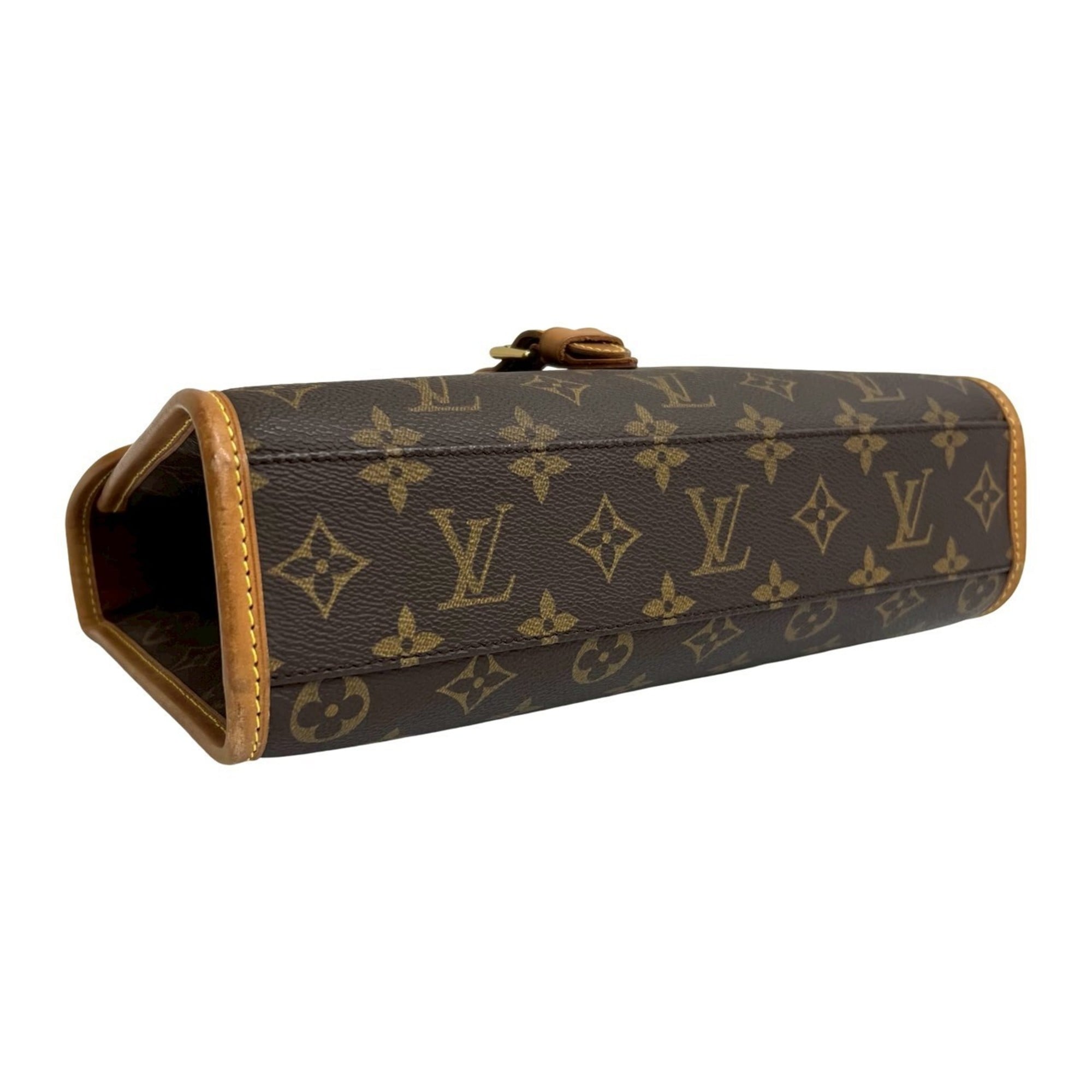 Louis Vuitton Brown Leather Pvc Handbag Shoulder Bag