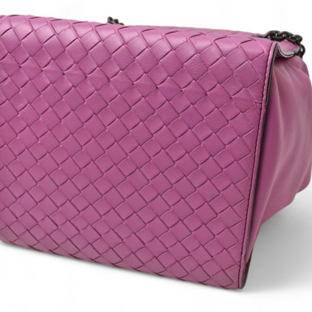 Bottega Veneta Purple Leather Handbag Shoulder Bag
