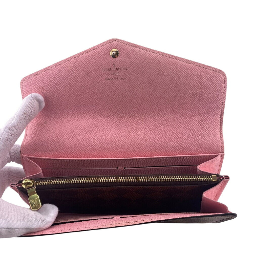 Louis Vuitton Damier Brown Rose Ballerine Leather Long Wallet