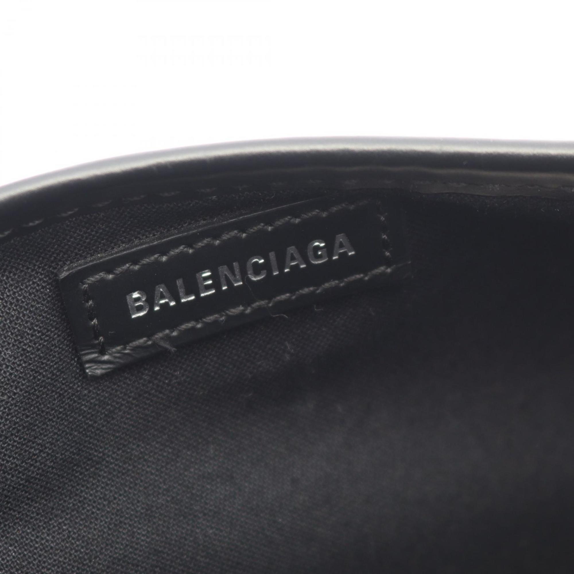 Balenciaga Black Ivory Canvas Leather Handbag Pouch Tote