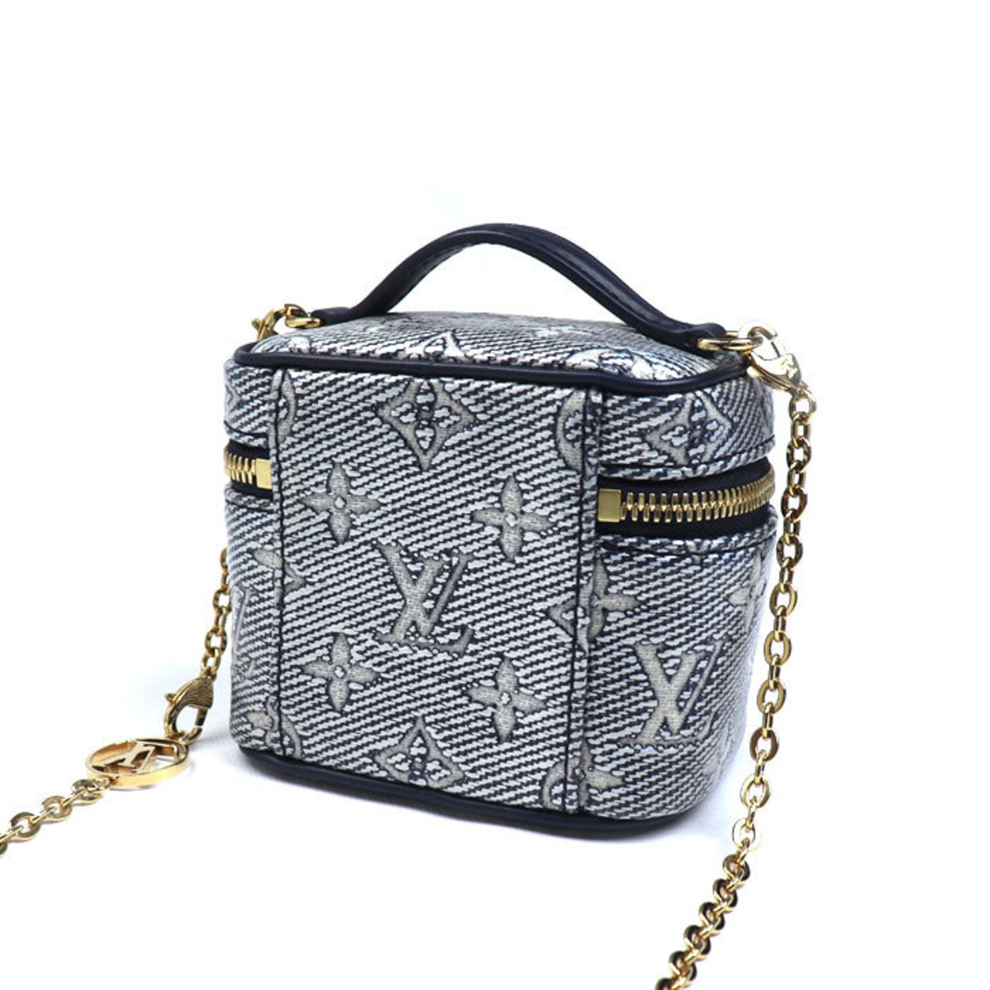 Louis Vuitton Navy Jacquard Denim Shoulder Bag Vanity Bag