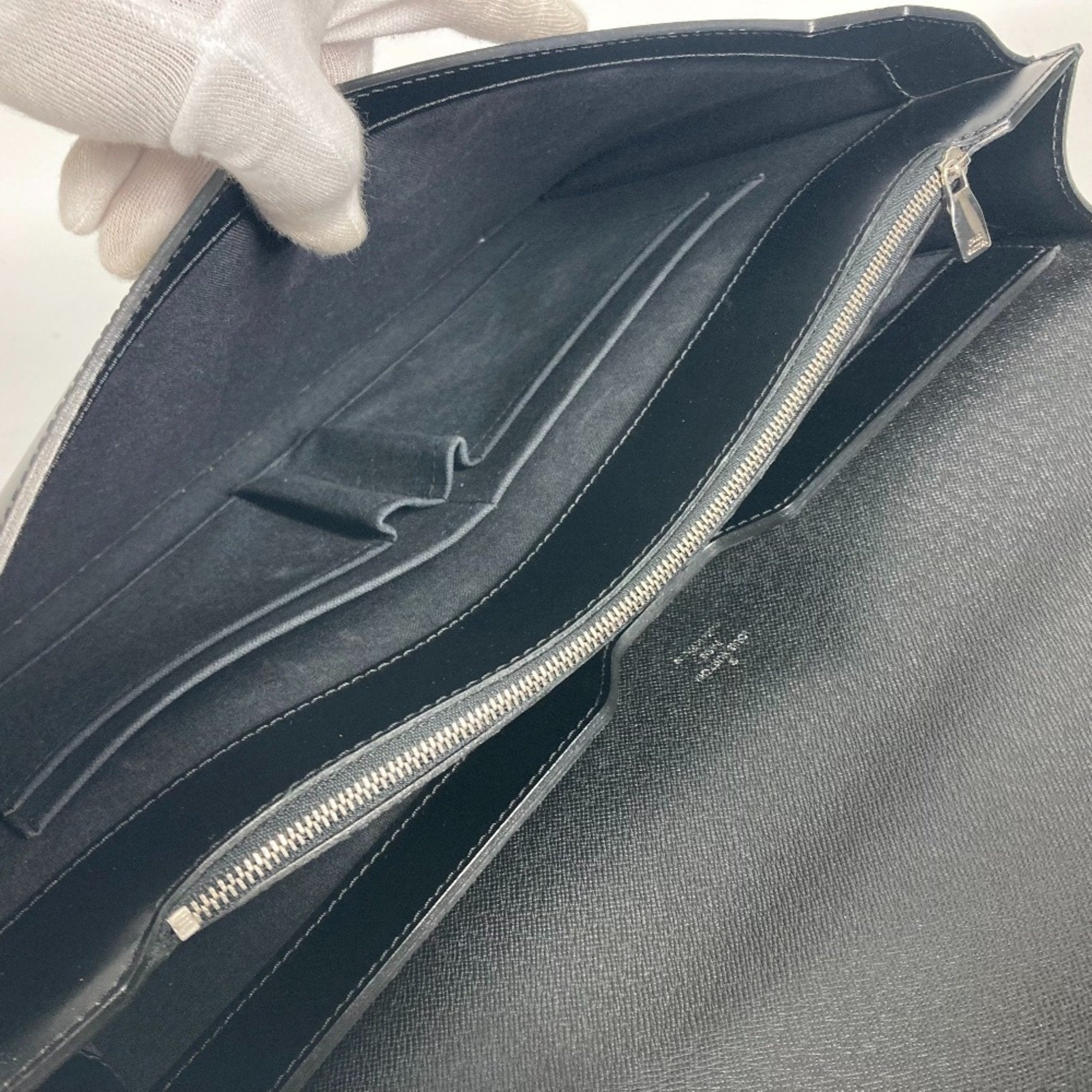 Louis Vuitton Black Noir Epi Leather Briefcase Handbag